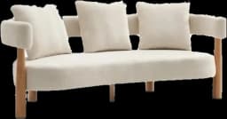 Boucle sofa with wood frame