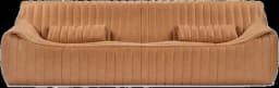 Tan channel-tufted sofa