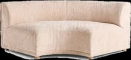 Curved blush sofa