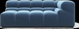 Navy tufted sofa