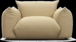 Slouchy cream armchair