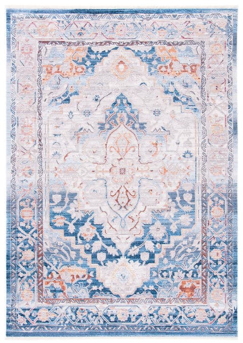 Safavieh Classic CL101M Blue/Red Abstract Traditional Area Rug