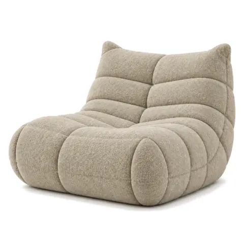 Beige bouclé slouch lounge chair, the original