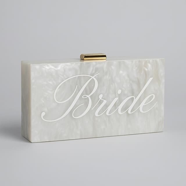 Gifty London Bubble Pearl Personalised Acrylic Clutch