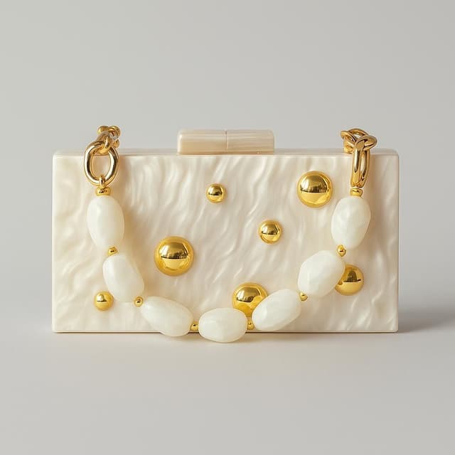 Montipi Pearl Dot Acrylic Clutch
