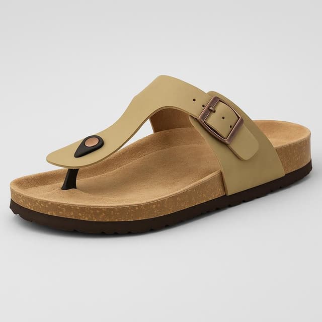 Cushionaire Leah Cork Footbed Thong Sandal