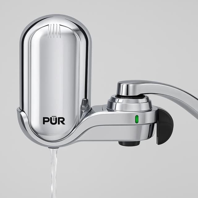 PUR PLUS Faucet Mount Water Filtration System Chrome