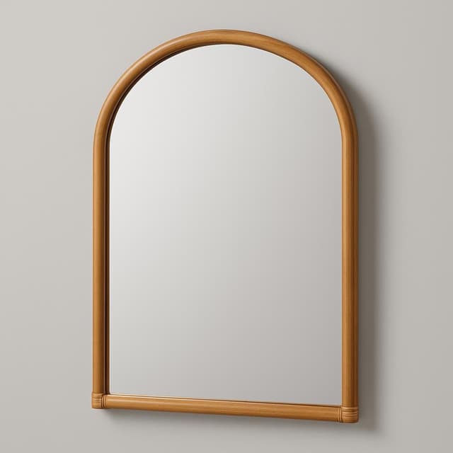 Threshold Designed with Studio McGee 24" x 34" Rattan Arched Wall Mirror