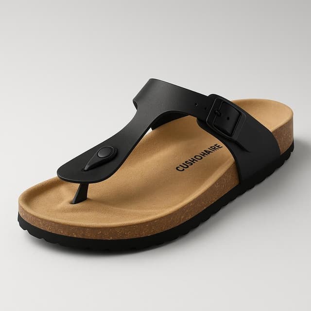 Cushionaire Leah Cork Footbed Thong Sandal