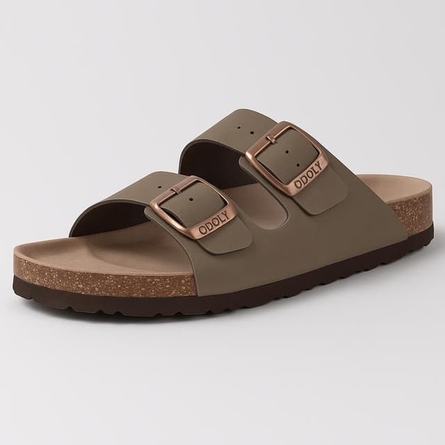 ODOLY Women's Cork Footbed Slide Sandal