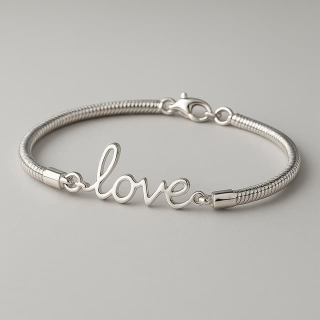 The Mira Shoppe Sterling Silver Love Bangle