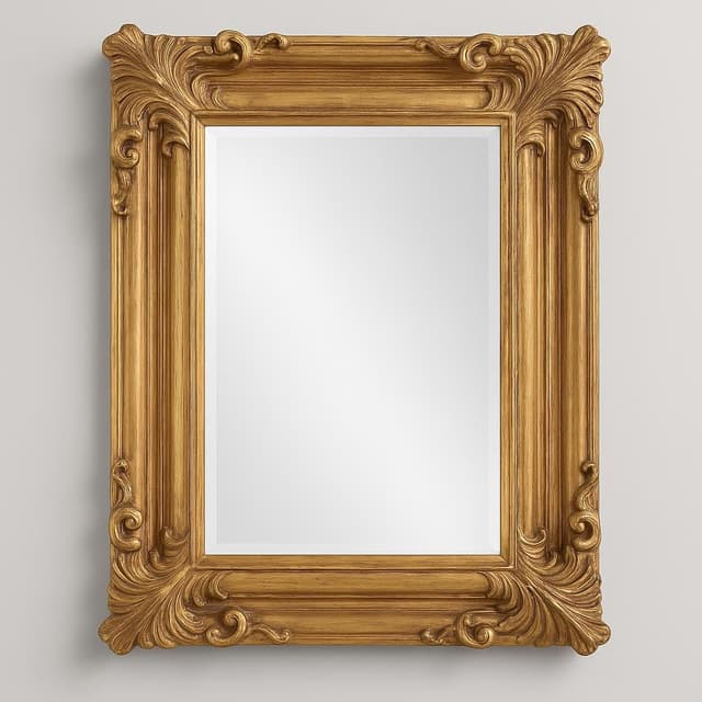 Howard Elliott Barcelona Hanging Rectangular Framed Wall Mirror Antique Gold 23x35