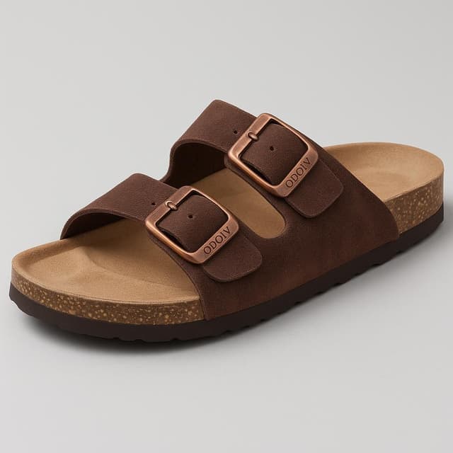 ODOLY Women's Cork Footbed Slide Sandal