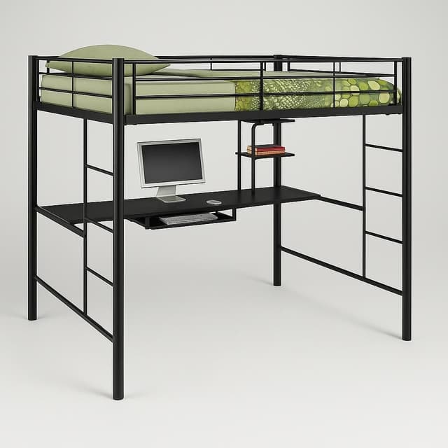 Walker Edison Premium Metal Twin Loft Bed
