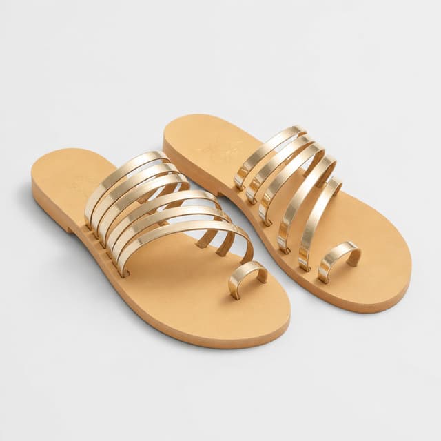 Pagonis Greek Sandals H-Strap Leather Slide