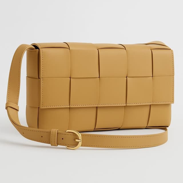 Quince Italian Leather Handwoven Pouch Crossbody
