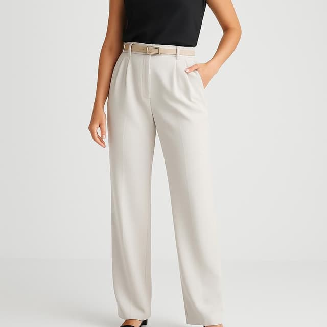 Quince Stretch Crepe Pleated Wide Leg Pant