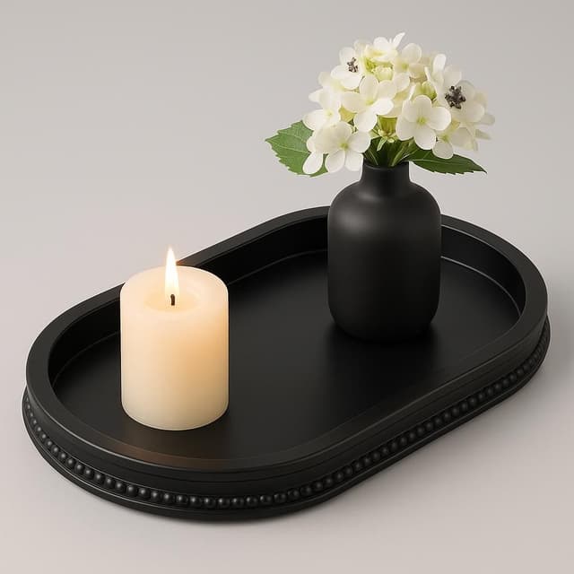 Better Homes & Gardens Black Cast Iron Tray Candleholder Plate