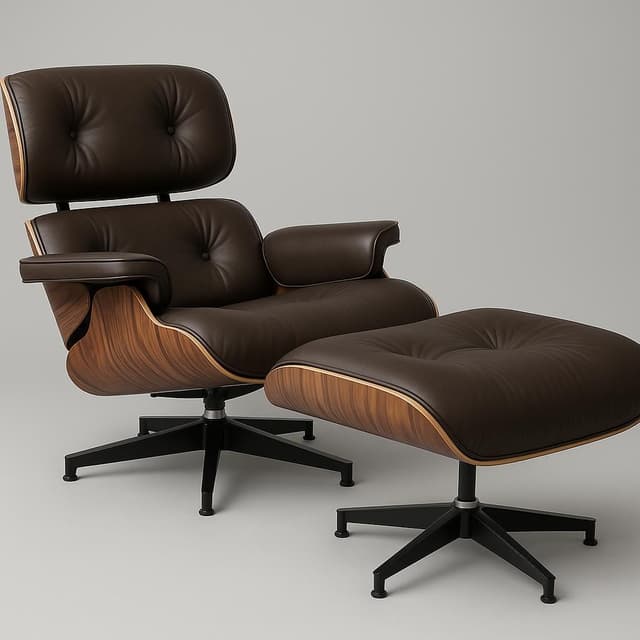 Kardiel Modern Classic Eames Lounge Chair and Ottoman Replica