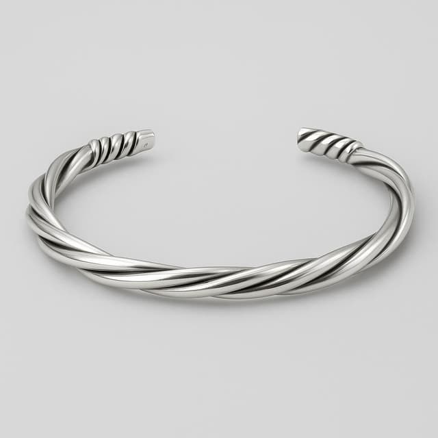 Etsy Handmade 925 Sterling Silver Twisted Cable Cuff