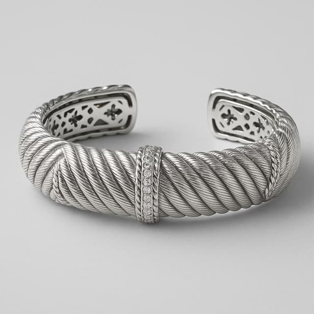Judith Ripka Sterling Silver Twisted Cuff