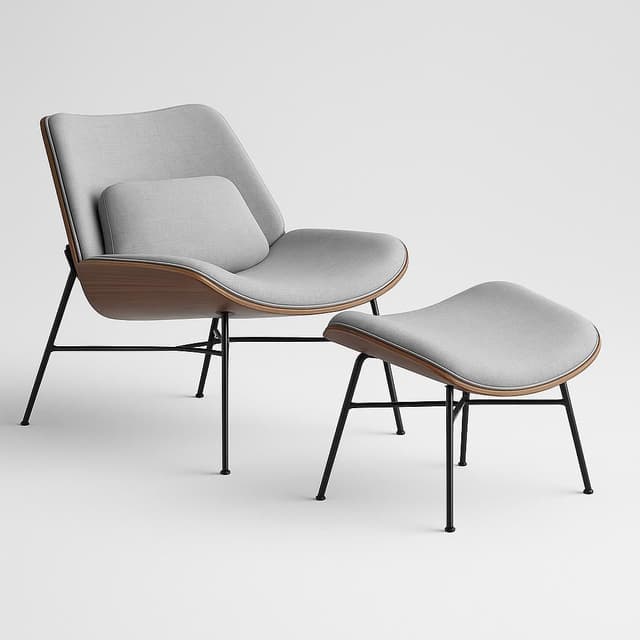 Kardiel Woodlawn Lounge Chair and Ottoman