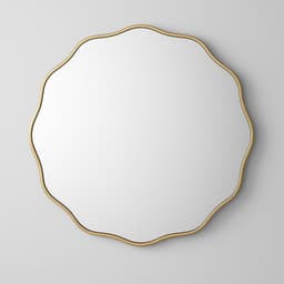 allen + roth 30-in W x 30-in H Round Gold Beveled Wall Mirror