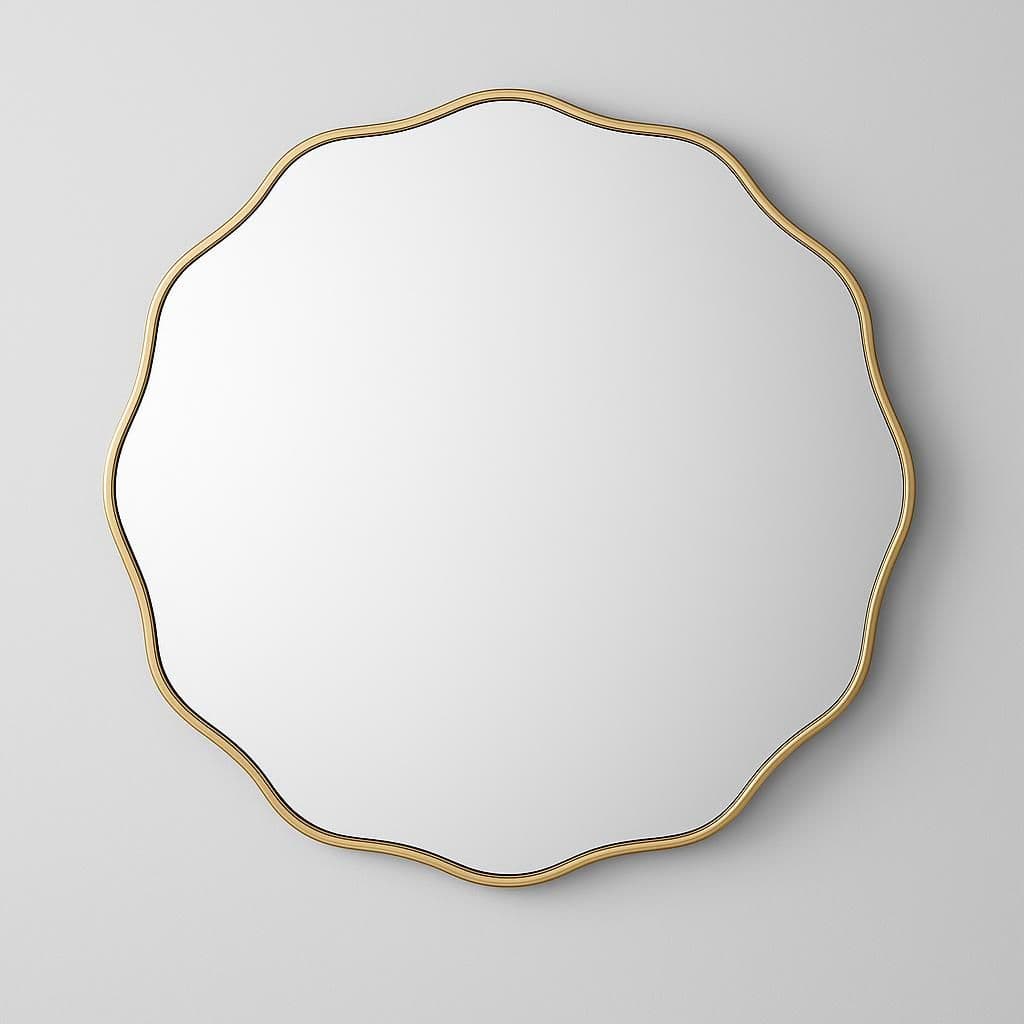 allen + roth 30-in W x 30-in H Round Gold Beveled Wall Mirror