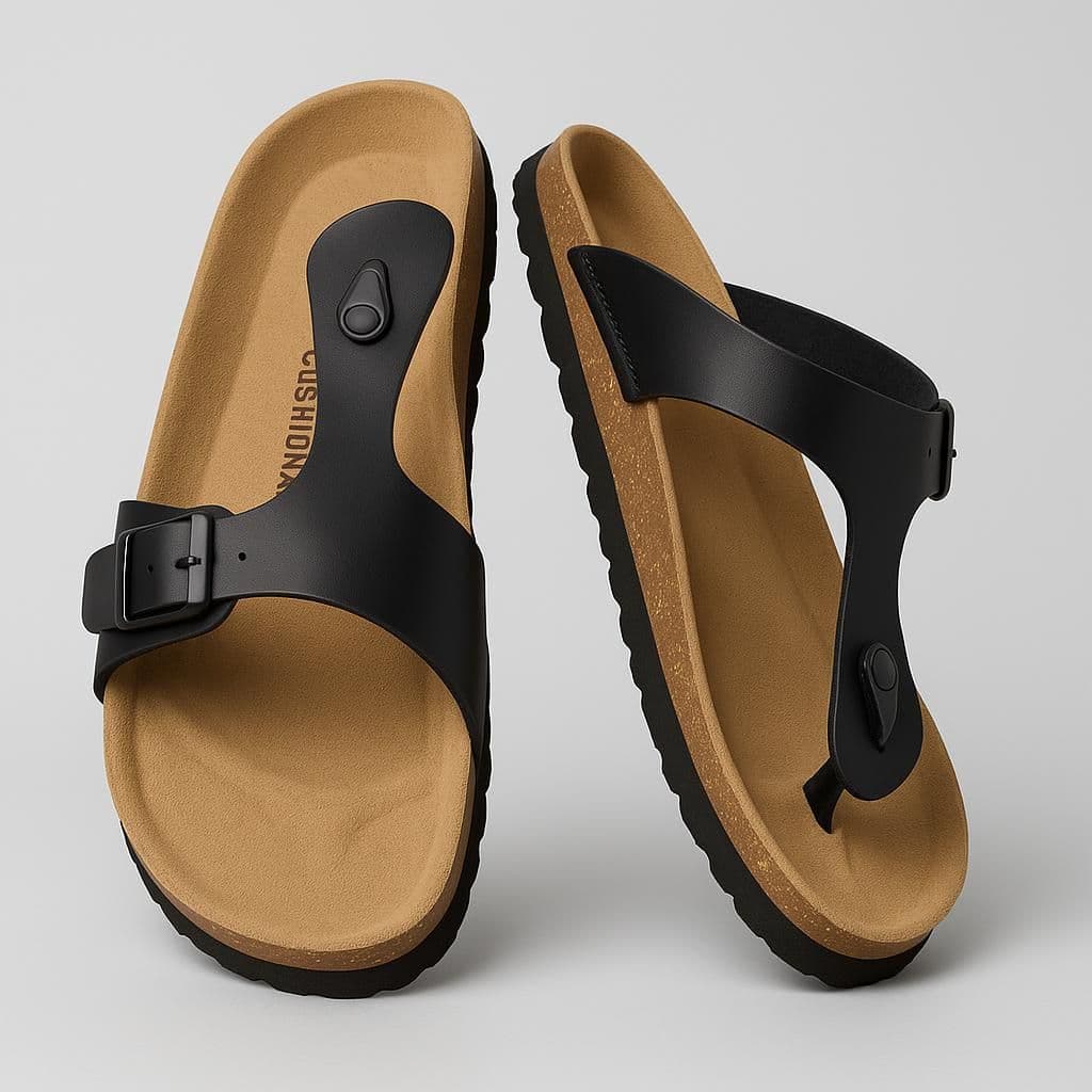 Cushionaire Leah Cork Footbed Thong Sandal