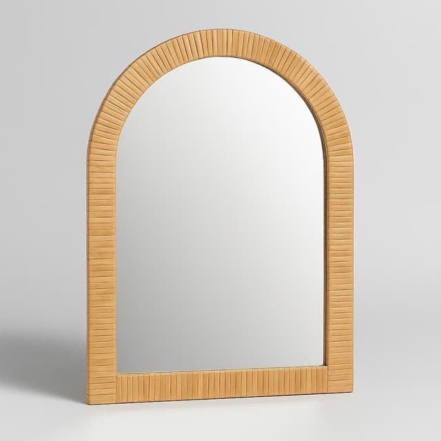 Quince Rattan Arched Wall Mirror
