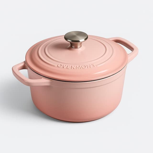 Overmont Enameled Cast Iron Dutch Oven 4.5 Quart