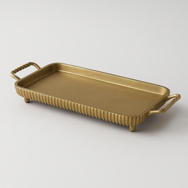 Threshold Brass Footed Tray with Handles