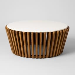 Nismaaya Bryan Oak Wood & Marble Top Coffee Table