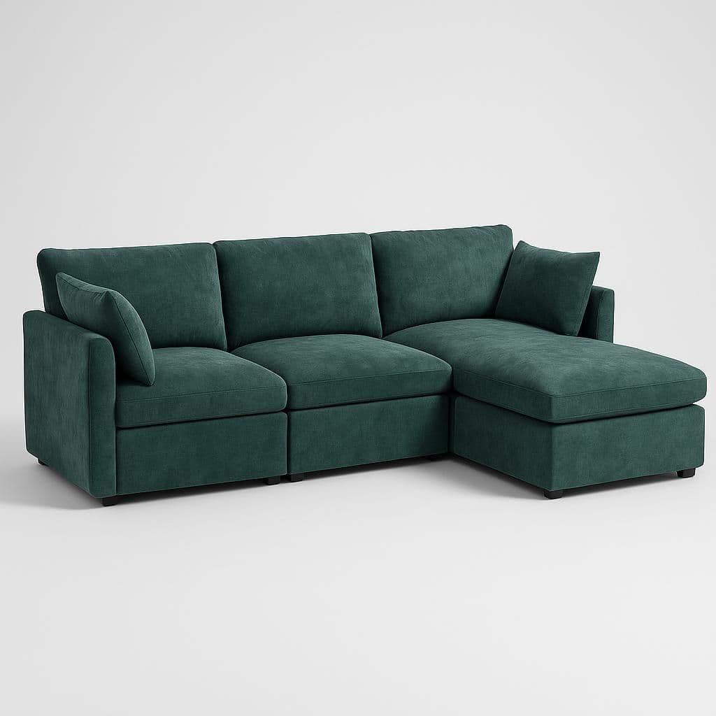 Ebern Designs 4-Piece Modular Cloud Couch Reversible Sectional