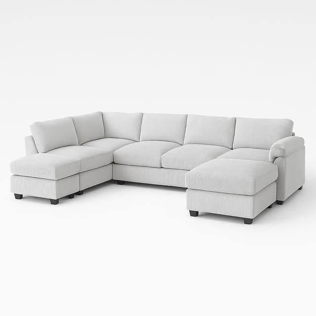 Hyleory Corduroy Oversized Modular Sectional Sofa