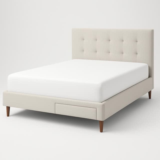 Silk & Snow Bed Frame with Storage Queen